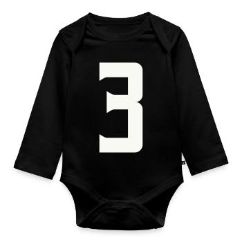 3 - Organic Longsleeve Baby Bodysuit - black - Front