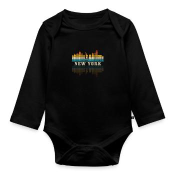 New York City NY NYC Souvenir cadeau - Body Bébé bio manches longues - noir - Devant