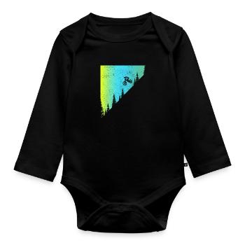 Mountain Bike MTB Downhill Biker Gift - Organic Longsleeve Baby Bodysuit - black - Front