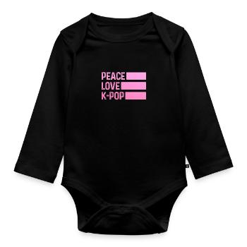 K-Pop Fan Gift Korean Pop Music - Organic Longsleeve Baby Bodysuit - black - Front