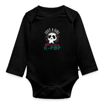 K-Pop Fan Gift Korean Pop Music - Organic Longsleeve Baby Bodysuit - black - Front