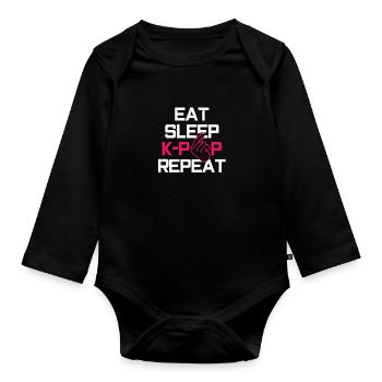 K-Pop Fan Gift Korean Pop Music - Organic Longsleeve Baby Bodysuit - black - Front