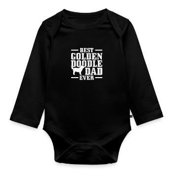 Goldendoodle Chien Doodle Papa Cadeau - Body Bébé bio manches longues - noir - Devant