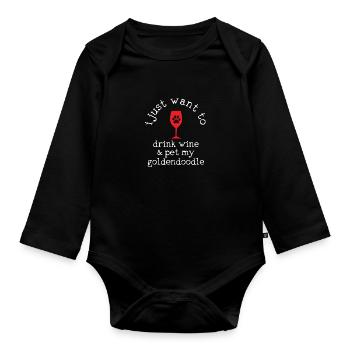 Goldendoodle Dog The Dood Gift - Organic Longsleeve Baby Bodysuit - black - Front