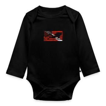 Plongée drôle Vintage plongeur cadeau - Body Bébé bio manches longues - noir - Devant