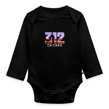 Chicago, Illinois - Baby Bio-Langarm-Body - Schwarz - Vorne