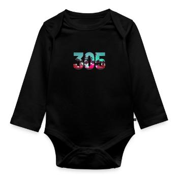 Miami, Floride, États-Unis - Body Bébé bio manches longues - noir - Devant