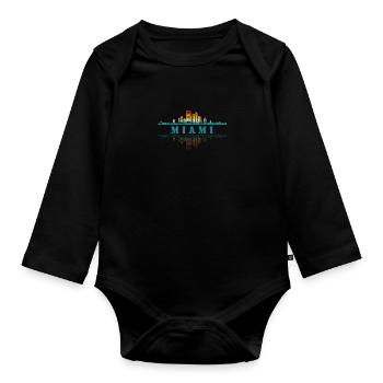 Miami Florida USA - Baby Bio-Langarm-Body - Schwarz - Vorne