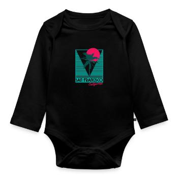 San Francisco California Souvenir - Organic Longsleeve Baby Bodysuit - black - Front