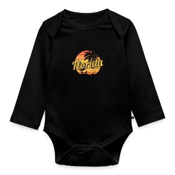 Floride Souvenir États-Unis Amérique - Body Bébé bio manches longues - noir - Devant