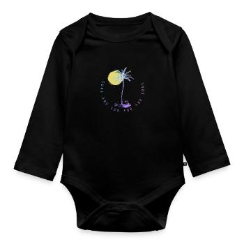 Surfing Vintage Surfer Gift - Organic Longsleeve Baby Bodysuit - black - Front
