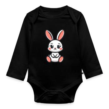 Rabbit Rabbit - Organic Longsleeve Baby Bodysuit - black - Front