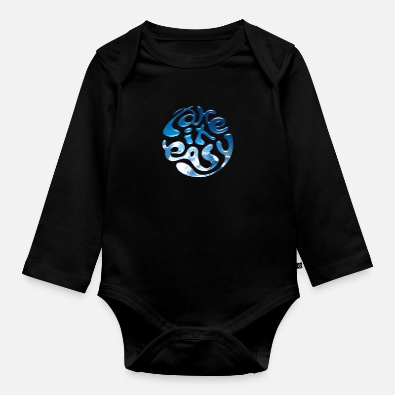 Take It Easy - Organic Longsleeve Baby Bodysuit - black