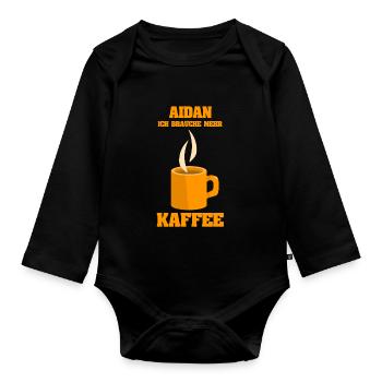 Cafe Aidan - Baby Bio-Langarm-Body - Schwarz - Vorne