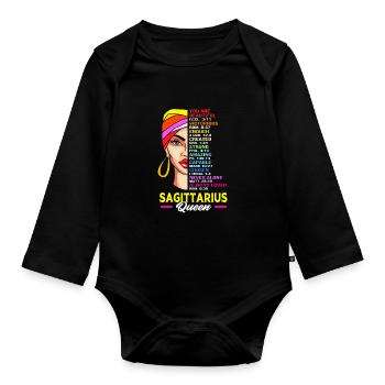 Sternzeichen Schütze - Baby Bio-Langarm-Body - Schwarz - Vorne
