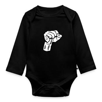 fist / fight / boxing / boxen 2c - Body Bébé bio manches longues - noir - Devant