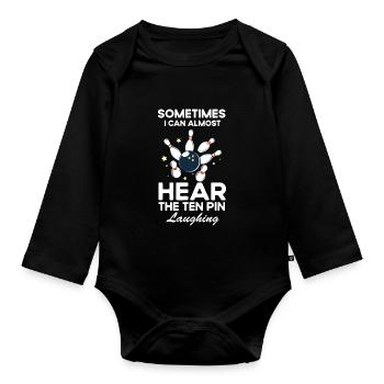 Drôle de dire, je peux presque utiliser les dix broches la - Body Bébé bio manches longues - noir - Devant
