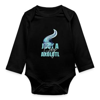 Funny Axolotl Cute Kawaii Animal Fun Liebhab - Organic Longsleeve Baby Bodysuit - black - Front