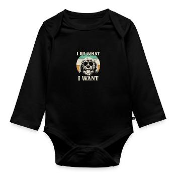 Goldendoodle Dog The Dood Gift - Organic Longsleeve Baby Bodysuit - black - Front