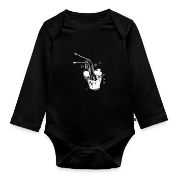 Japanese cuisine chopsticks - Organic Longsleeve Baby Bodysuit - black - Front