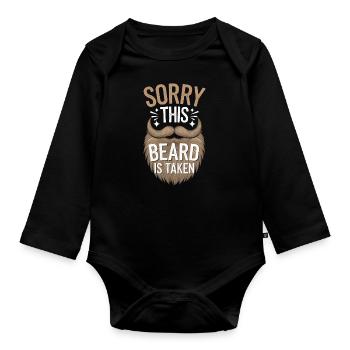 Bart Schnurrbart Bärtige Männer - Baby Bio-Langarm-Body - Schwarz - Vorne
