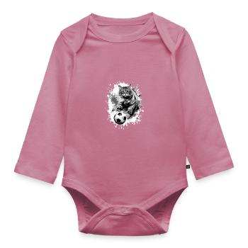 Équipe sportive de football des chats - Body Bébé bio manches longues - mauve - Devant
