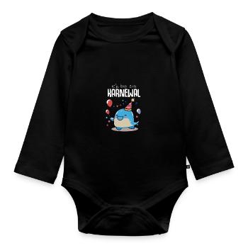 Karnewal Kölner Karneval Köln Konfetti Fasching - Baby Bio-Langarm-Body - Schwarz - Vorne