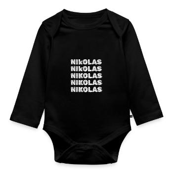Nicholas dans le rôle de Nicholas - Body Bébé bio manches longues - noir - Devant