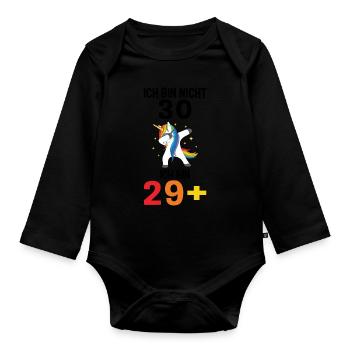 Geburtstag Geburtstagfeier dreizig Jahre alt Gesch - Baby Bio-Langarm-Body - Schwarz - Vorne