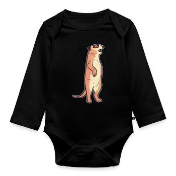 Erdmännchen - Baby Bio-Langarm-Body - Schwarz - Vorne