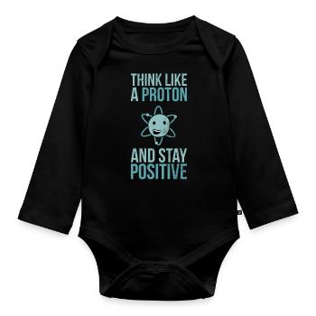 Penser comme Proton - la science - Body Bébé bio manches longues - noir - Devant