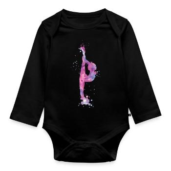 gymnast - Organic Longsleeve Baby Bodysuit - black - Front