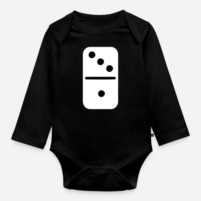 domino - Body Bébé bio manches longues - noir