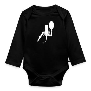 Microphone - Body Bébé bio manches longues - noir - Devant