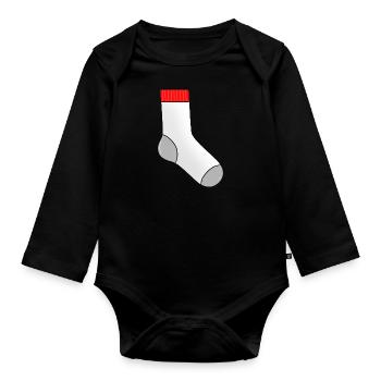 sock - Organic Longsleeve Baby Bodysuit - black - Front