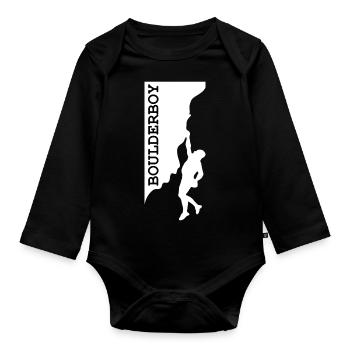 Boulderboy - Organic Longsleeve Baby Bodysuit - black - Front