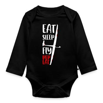 Glider Gliding Gliding Glider - Organic Longsleeve Baby Bodysuit - black - Front