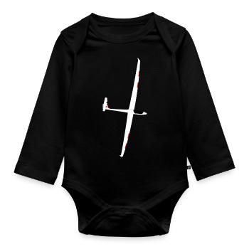 Glider Gliding Gliding Glider - Organic Longsleeve Baby Bodysuit - black - Front