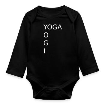 yoga yogi - Citation sur le yoga - Body Bébé bio manches longues - noir - Devant