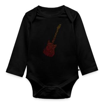 guitar player acoustic guitar classical guita - Organic Longsleeve Baby Bodysuit - black - Front