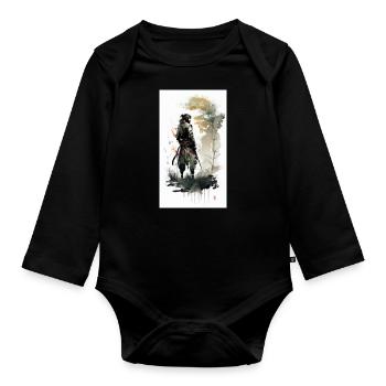 Samurai - Baby Bio-Langarm-Body - Schwarz - Vorne