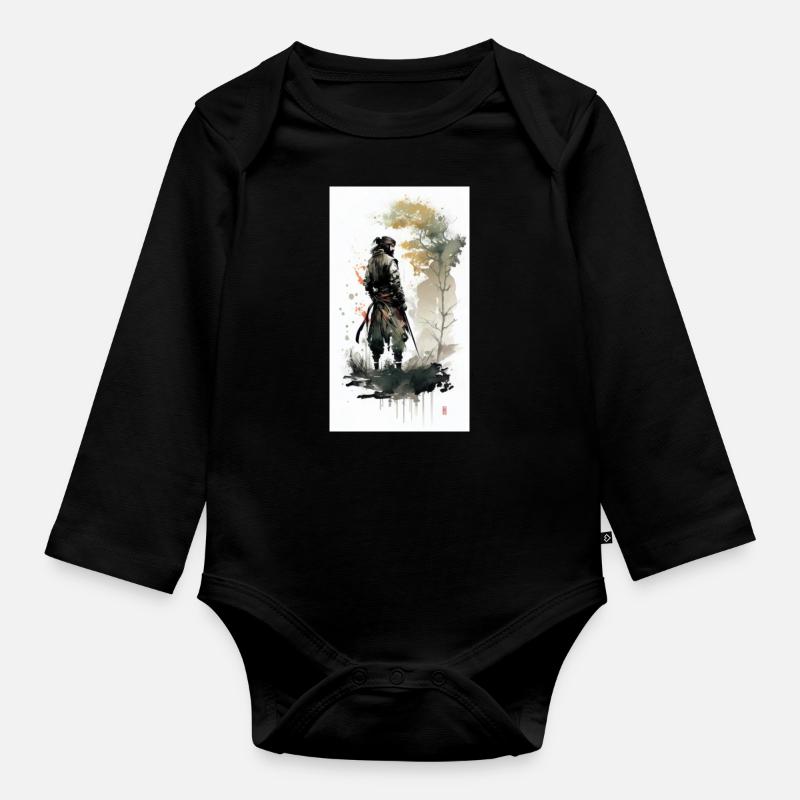 Samurai - Baby Bio-Langarm-Body - Schwarz