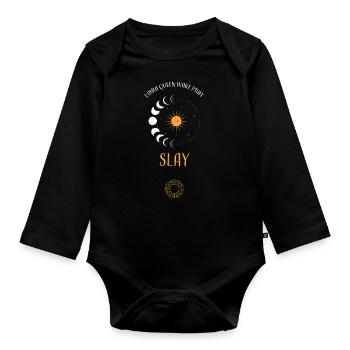 Balance Queen Wake Pray Slay - Body Bébé bio manches longues - noir - Devant