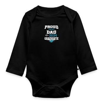 Absolvent Sponsion Graduate stolzer Vater 2024 - Baby Bio-Langarm-Body - Schwarz - Vorne