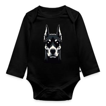 Doberman Essence - Organic Longsleeve Baby Bodysuit - black - Front