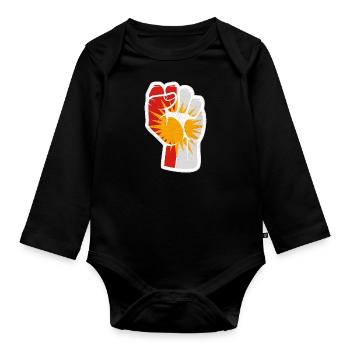 Kurmandschi Yezidische Region Jeside Flagge - Baby Bio-Langarm-Body - Schwarz - Vorne