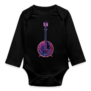 Banjo - Organic Longsleeve Baby Bodysuit - black - Front
