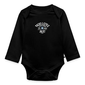 Yacht Style I love Romeo - Organic Longsleeve Baby Bodysuit - black - Front