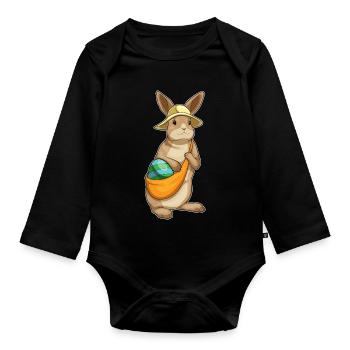 Œuf de Pâques Bunny - Body Bébé bio manches longues - noir - Devant
