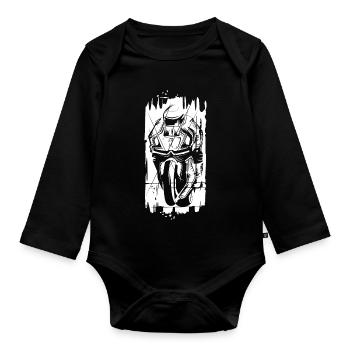 Motorcycle Graffiti Superbike Racing Biker Brush - Organic Longsleeve Baby Bodysuit - black - Front